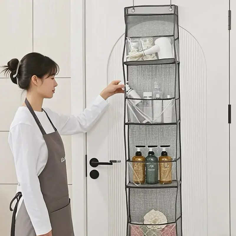 

4/6-Tier Hanging Storage Bag Foldable Organizer Over-The-Door Holder For Hair Accessories Snacks Toys Clothes Storage Holder