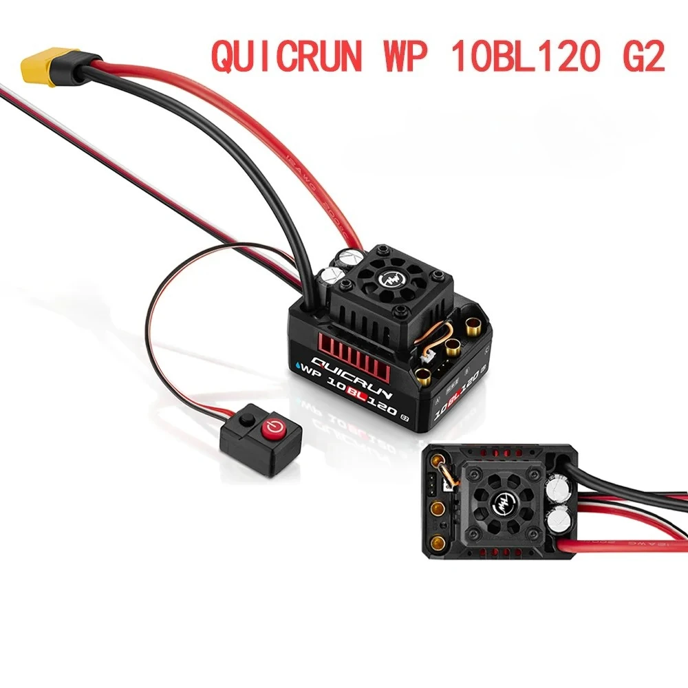 Hobbywing QUICRUN WP 10BL120 G2 ESC 120A 2-4S contrôleur de vitesse Lipo sans capteur pour carte courte/camion 1/10