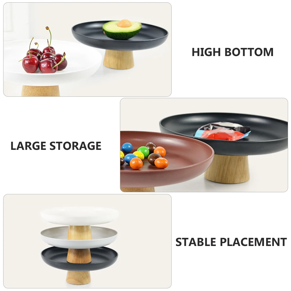 

Round Storage Tray Organizer Desktop Tool Removable Tray Large Capacity Abs Bamboo Multi-Scene Kitchen Bedroom Living