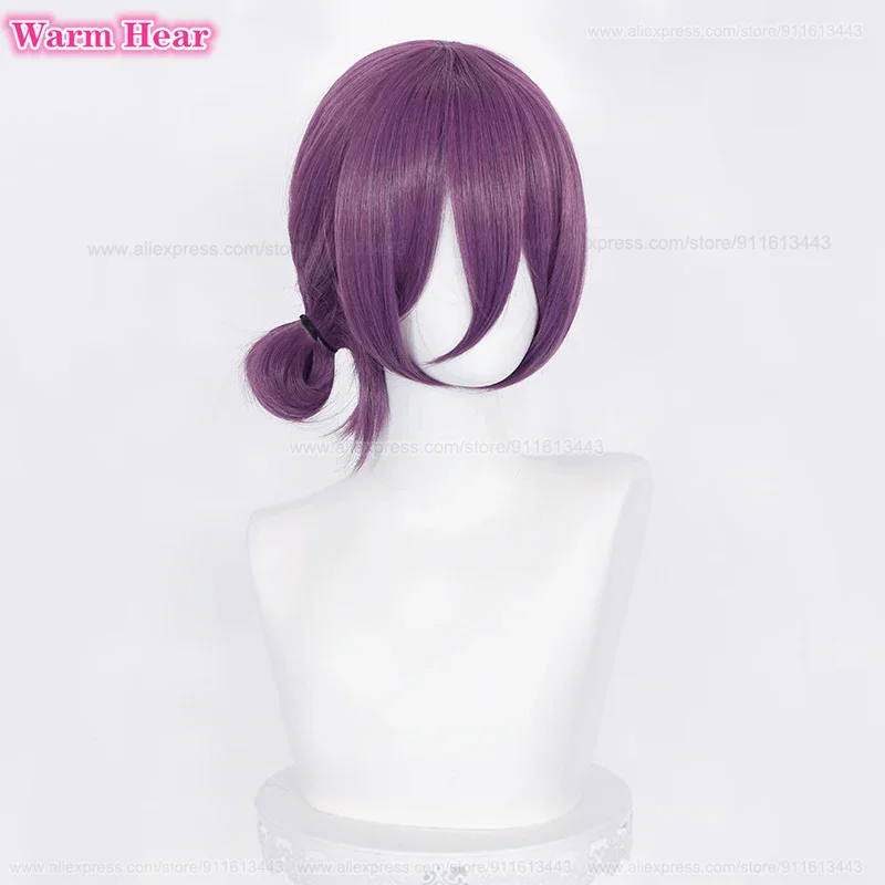 Purple Mixed Ponytail Peruca Cosplay, Reze Cabelo Sintético, Anime, COS, Colar, Dia das Bruxas, Festa de Carnaval, Perucas Traje e Peruca Cap