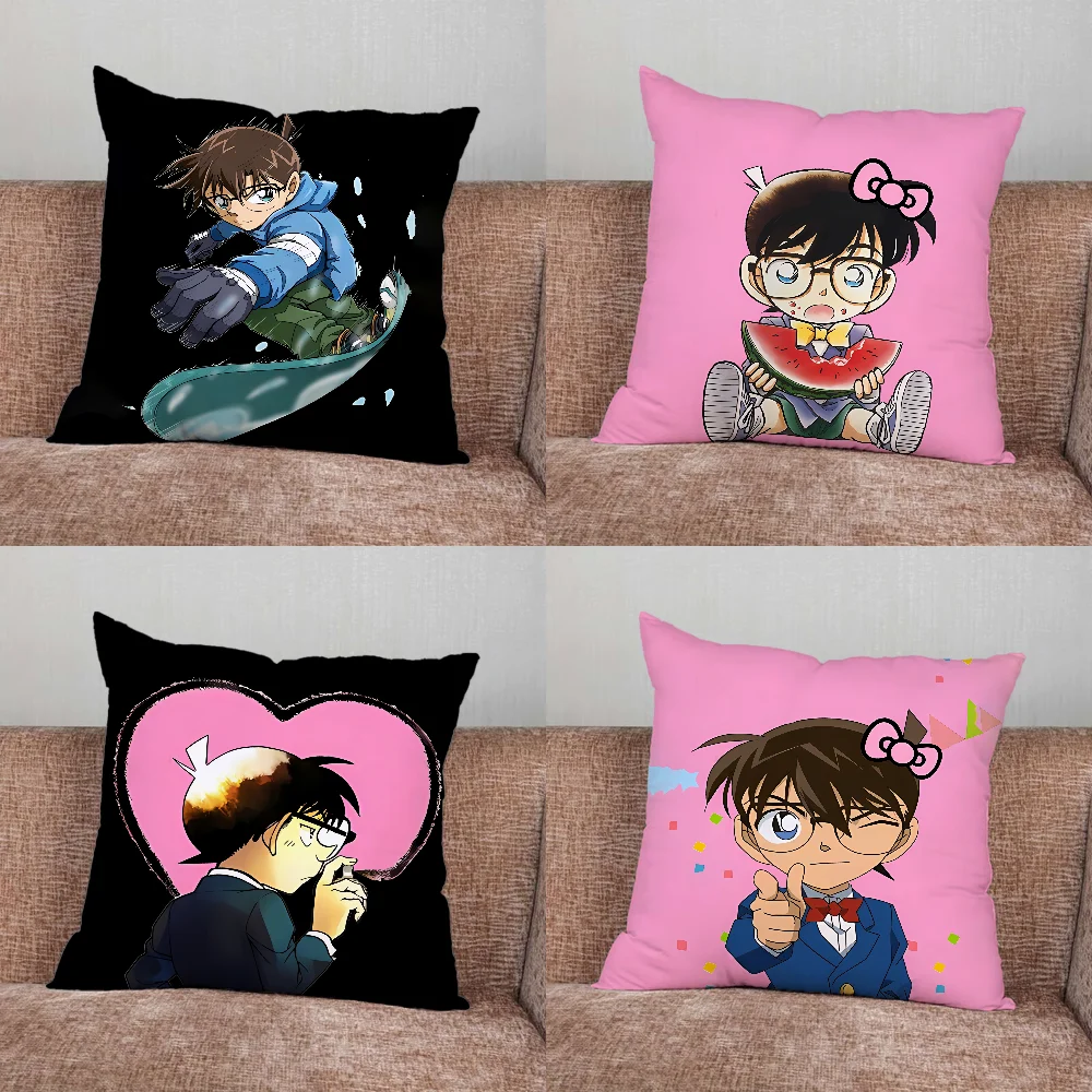 Anime Cartoon C-Conan Pillow Case For Home Bedroom Car Office Decoration Living Room Sofa Cushion Cover Suitable