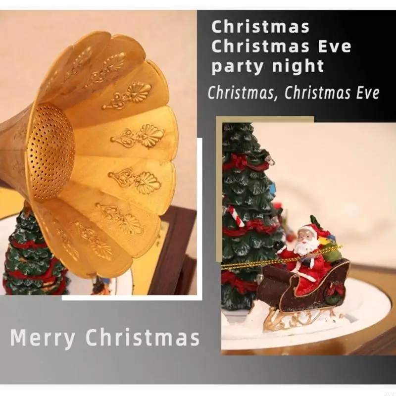 

DXAF Christmas Turntables with Sparkling Light Bands and Music Stylish