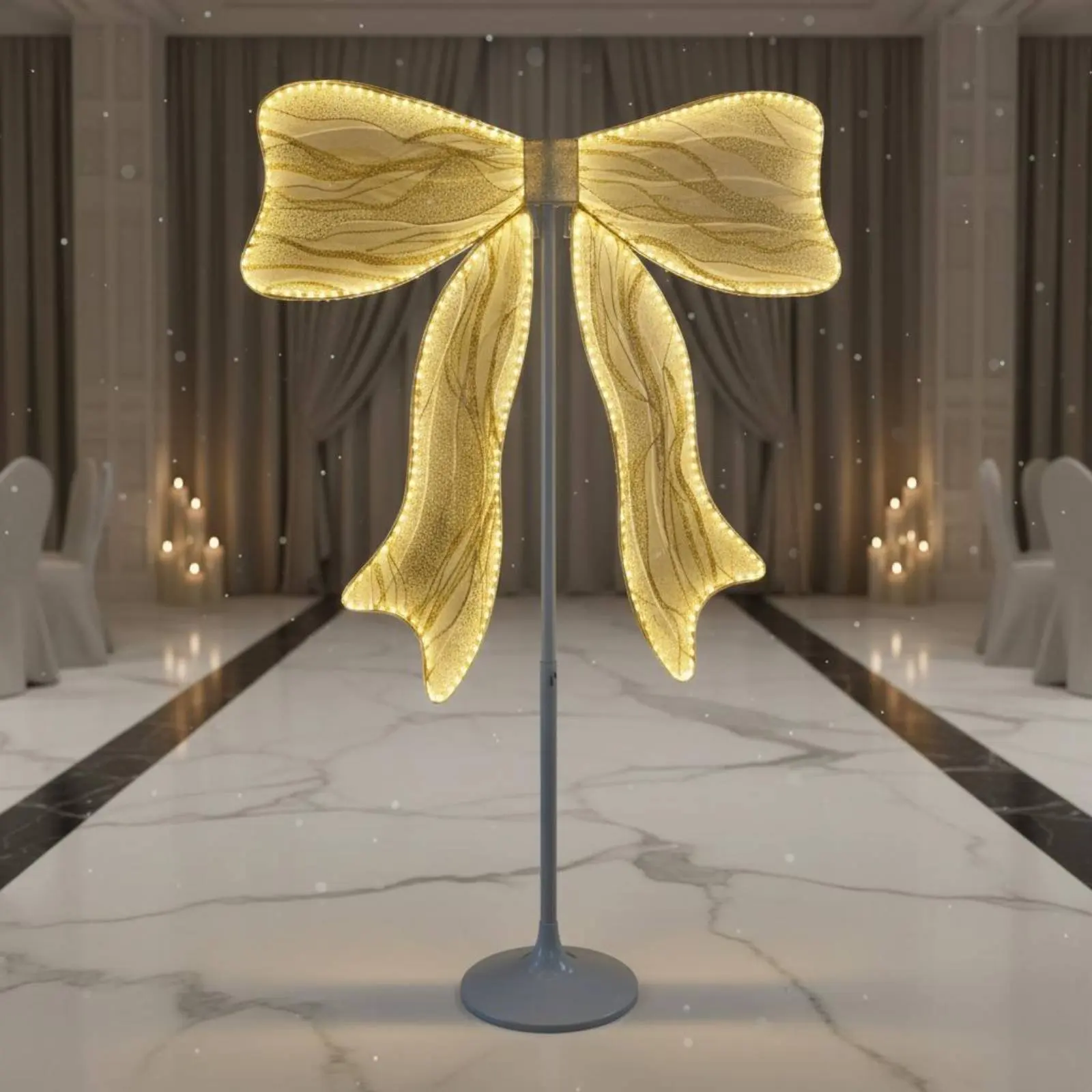 LED Bow Decor Photo Prop Illuminated Bow Sign Wedding Light Mall Decoration for Stage - view 6