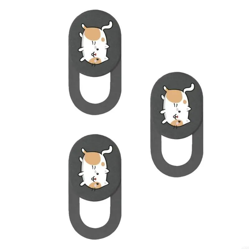 3pcs Camera Cover Webcam Cover Slide Web Camera Privacy Protector Sticker Cartoon Kitten Camera Cover for Laptop