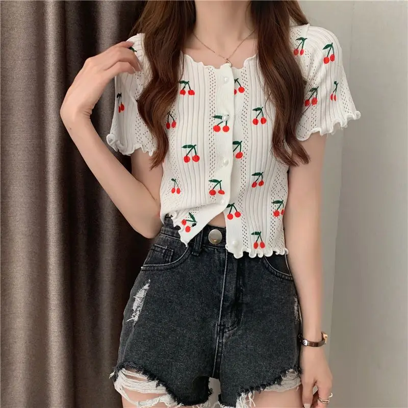 T-shirts Women Slim Fashion Summer Daily Students All-match Korean Style Leisure Schoolgirls Sweet Simple Breathable New Sexy