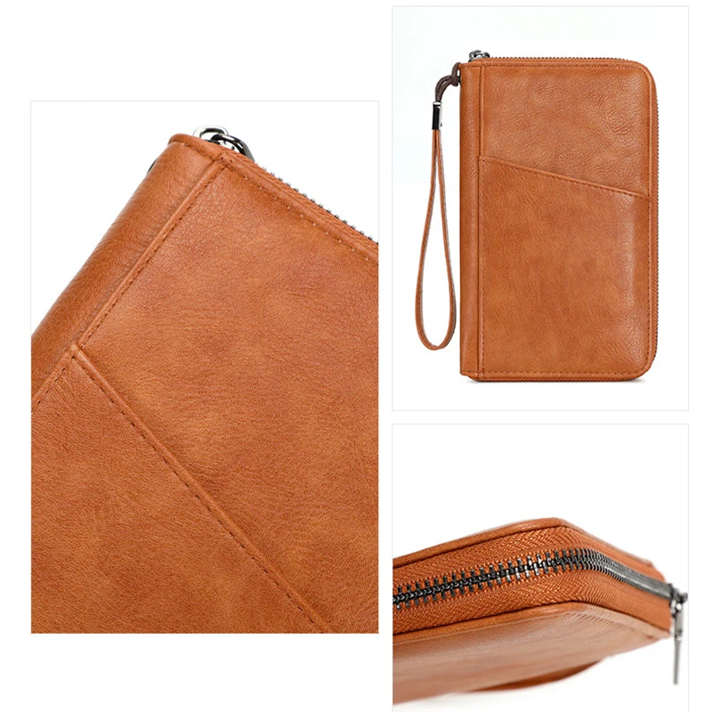 Travel Passport Clip Wallet for Women Men Multifunctional Rfid Anti Theft Pu Card Holder Wallet with Storage Bag Organizer