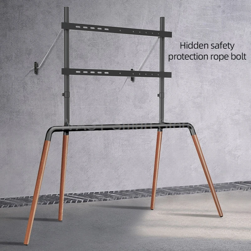 رف قائم للتلفاز حامل أرضي فني خشبي لشاشات تلفزيون 43/60/75 بوصة معززة بأربعة أرجل لمسافة الفتحات في غضون 600 × 400 مم
