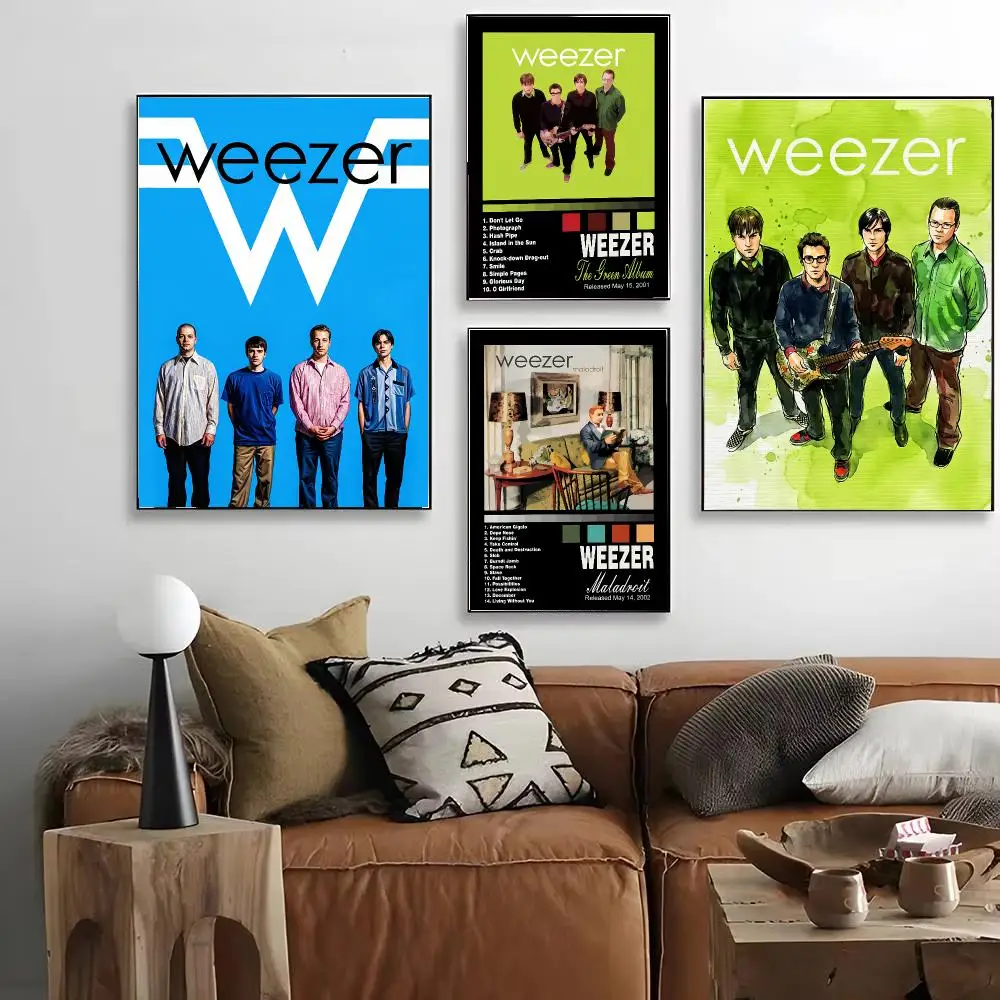 B-Band W-Weezer Poster HD Art Decorative Wall Art Waterproof Home Décor for Living Room Bedroom Café Stylish Gift