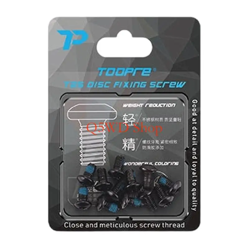 Q5WD 12 Piece Corrosion Resistant T25 Screws High Strength for Bike Brake Rotor