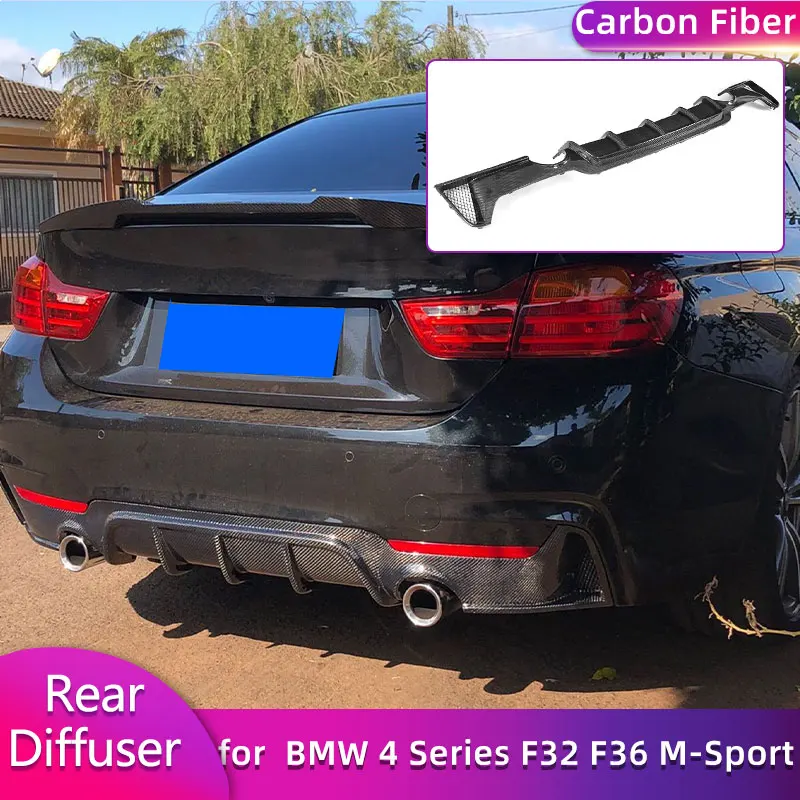 

Carbon Fiber Rear Bumper Diffsuer Lip Spoiler for BMW 4 Series F32 F33 F36 M-Sport 2014-2018 2 Side 1 Outlet Car Rear Apron Lip