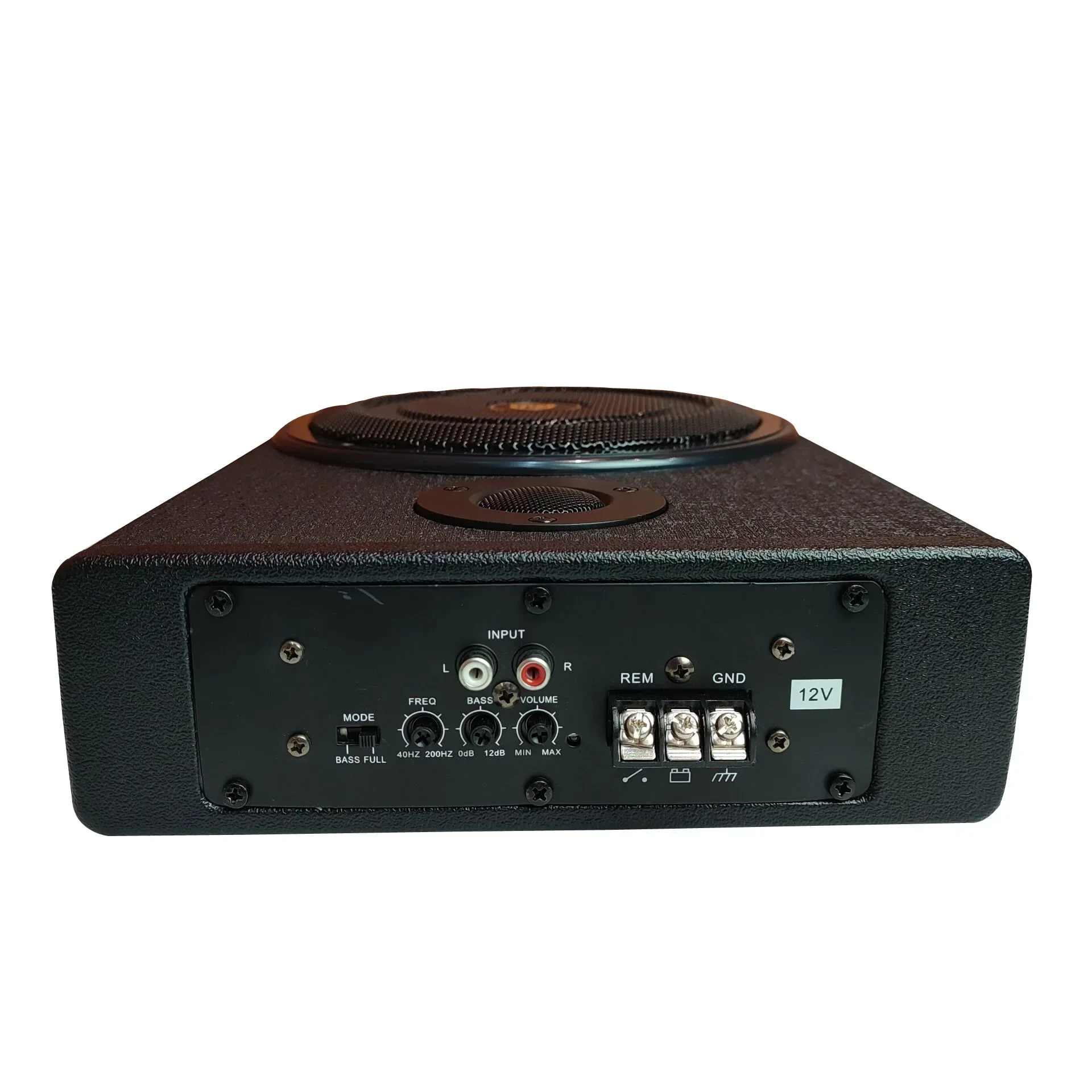 Durable High power 12V with high pitched active wooden leather sound system 8-inch car ultra-thin seat subwoofer
