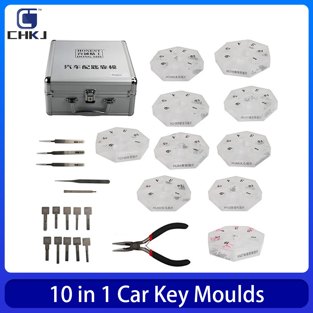 

CHKJ 100% Original Honest 10 in 1 Car Key Moulds For Key Moulding Car Key Profile Modeling Locksmith Tool Car Lock Repair Tool