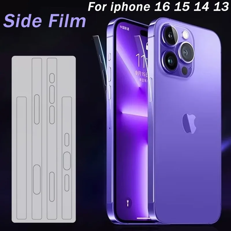 

1-3Set Side Hydrogel Film For iPhone 16 15Pro Max 15 16Plus 14Plus 14 13Pro Max Anti-Scratch Phone Border Frame Screen Protector