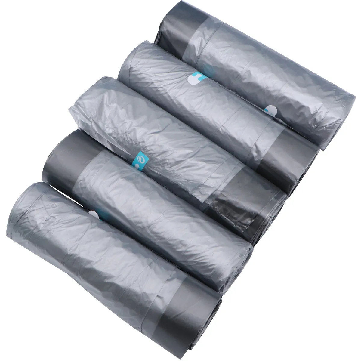 75pcs 5 Rolls Thick Garbage Heavy Duty Odor Controlling Trash For Home Office Kitchen Strong Roll Cover Waste Bags Automatic