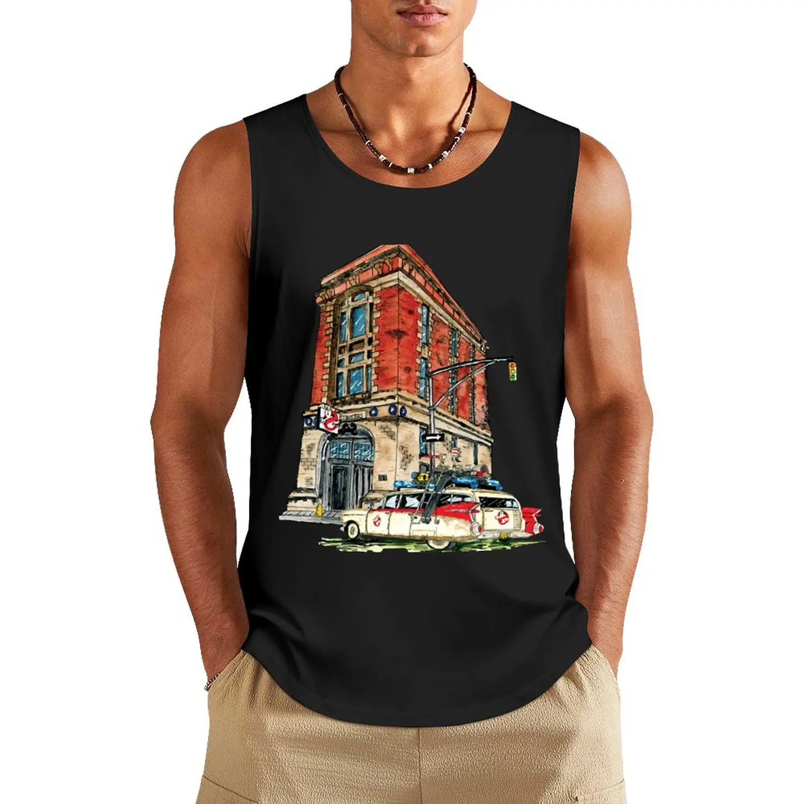 

Ecto- 1 Firehouse, Hook & Ladder Company 8 T-Shirt Tank Top gym clothing anime top