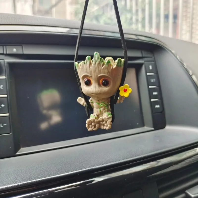 

Groot the Tree Man Movable Deadpool Marvel X-Men Swinging Pose Anime Doll Car Accessories PVC Car Rearview Mirror Pendant