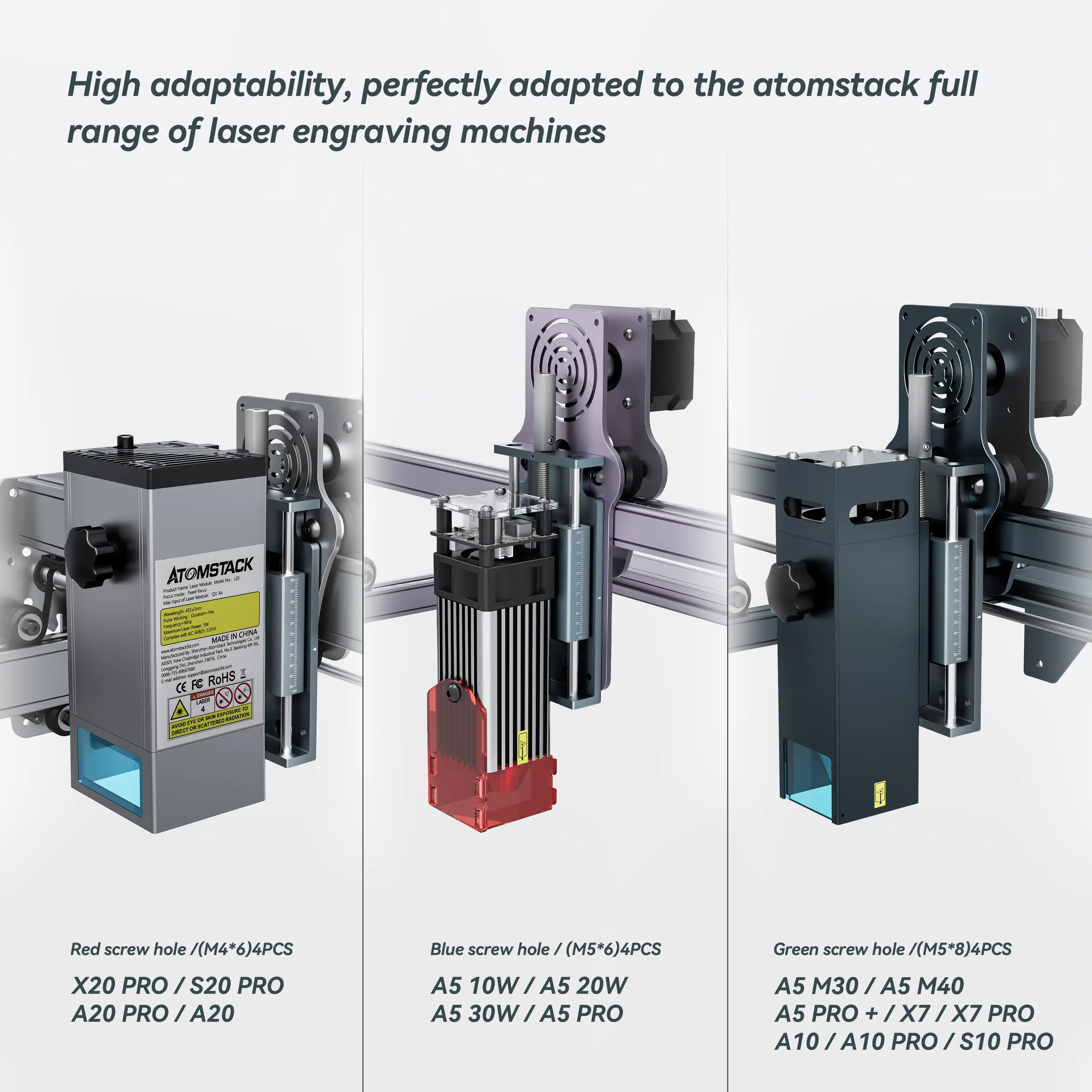 ATOMSTACK L1 Z Axis Height Adjuster Lift Focus Control Set For A5 /X30 /X20 /S20 /A20 Pro/X7 Laser Engraver Machine Precise