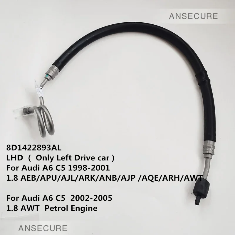 

LHD Steering Gear Vane Pump Power Pressure Oil Hose Line Pipe For Audi A6 C5 1.8 8D1422893AL 8D1 422 893 AL