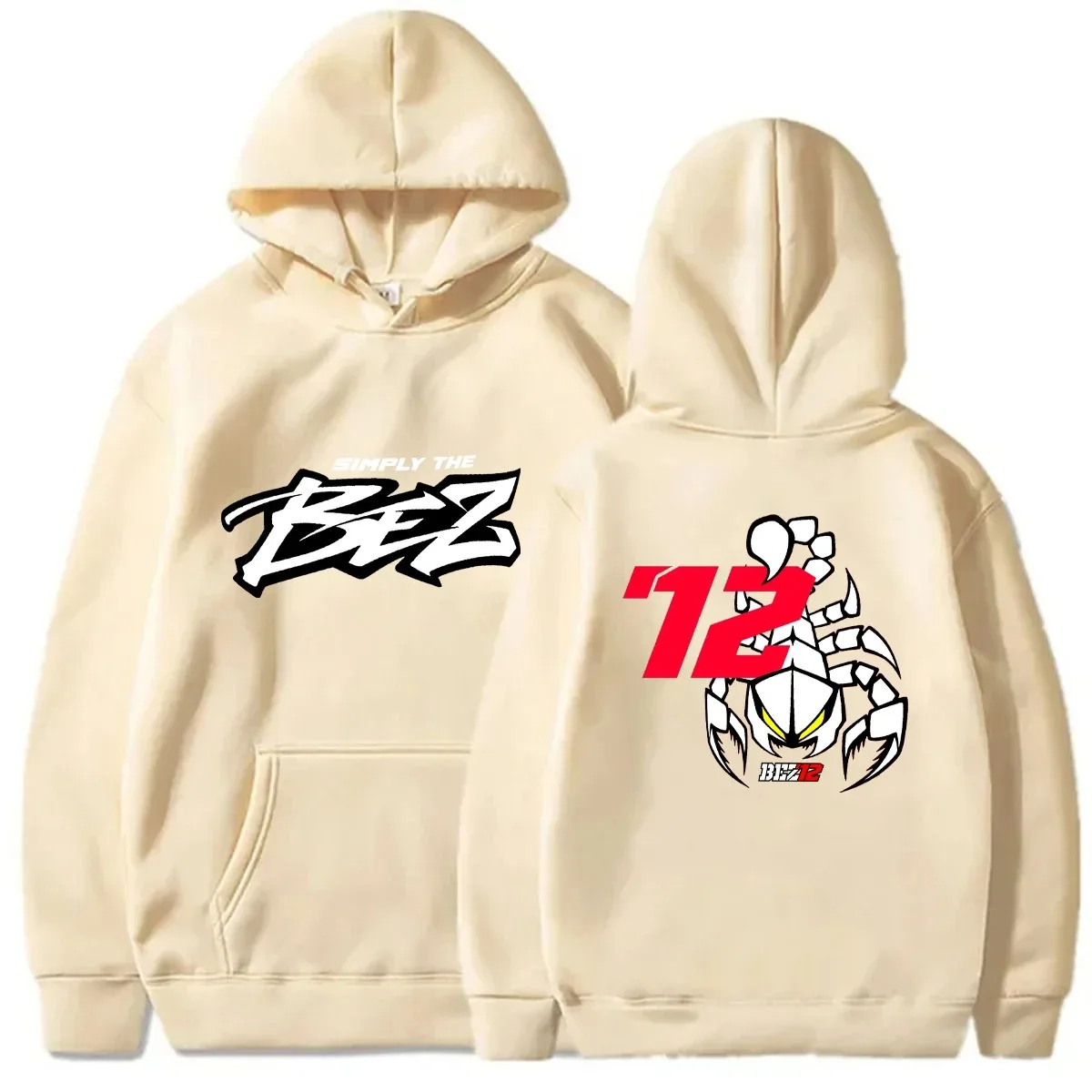 Pullover Hoodie Marco Bezzecchi 2024 New Motorcycle Race 72 Driver Fan Printed Hoodie Men's And Women's Autumn Casual Coat Tops