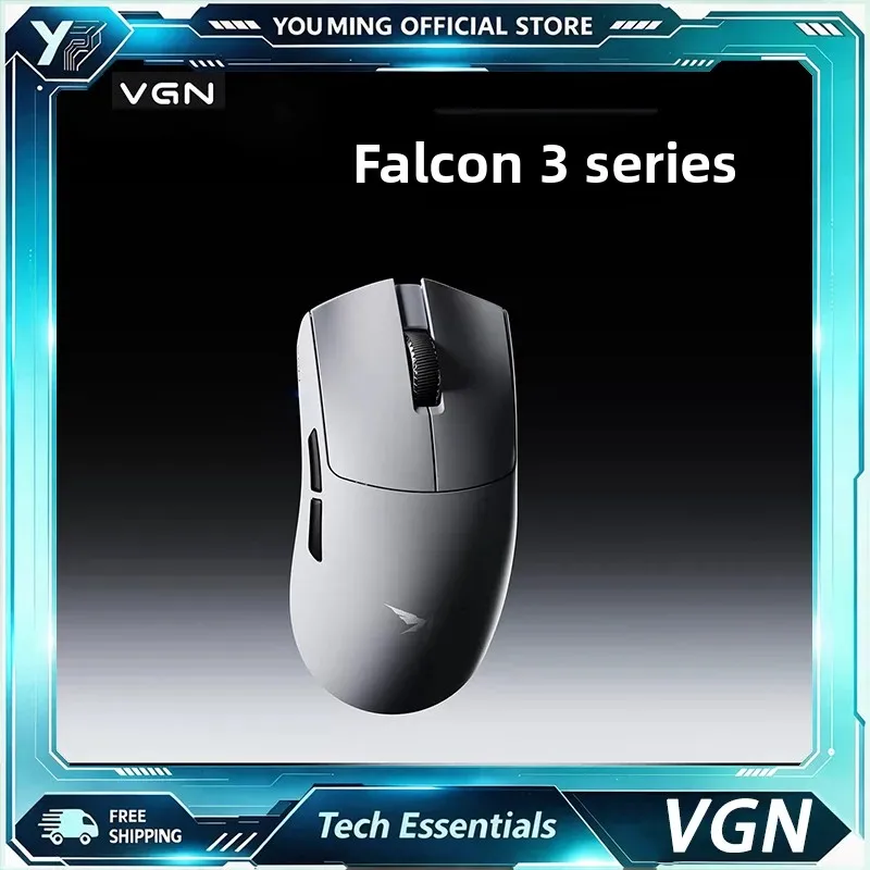 VGN Falcon 3 Explore Version Wireless Gaming Mouse PAW3950 Extreme Sensor Dual 8K Ergonomic Grip Mouse for PC Competitive Gamer