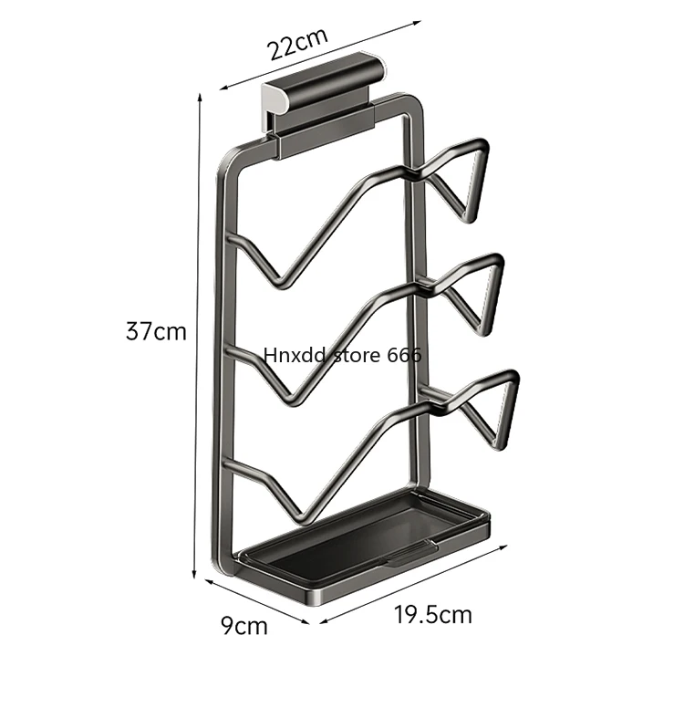 Pot lid rack Wall-mounted non-punching kitchen rack Multifunctional storage artifact