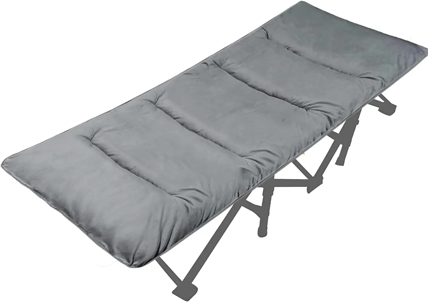 

XL Cot Pads for Camping, Soft Comfortable Cotton Thick Sleeping Cot Mattress Pad 72'x26', Grey and Navy Blue (Only Pad)