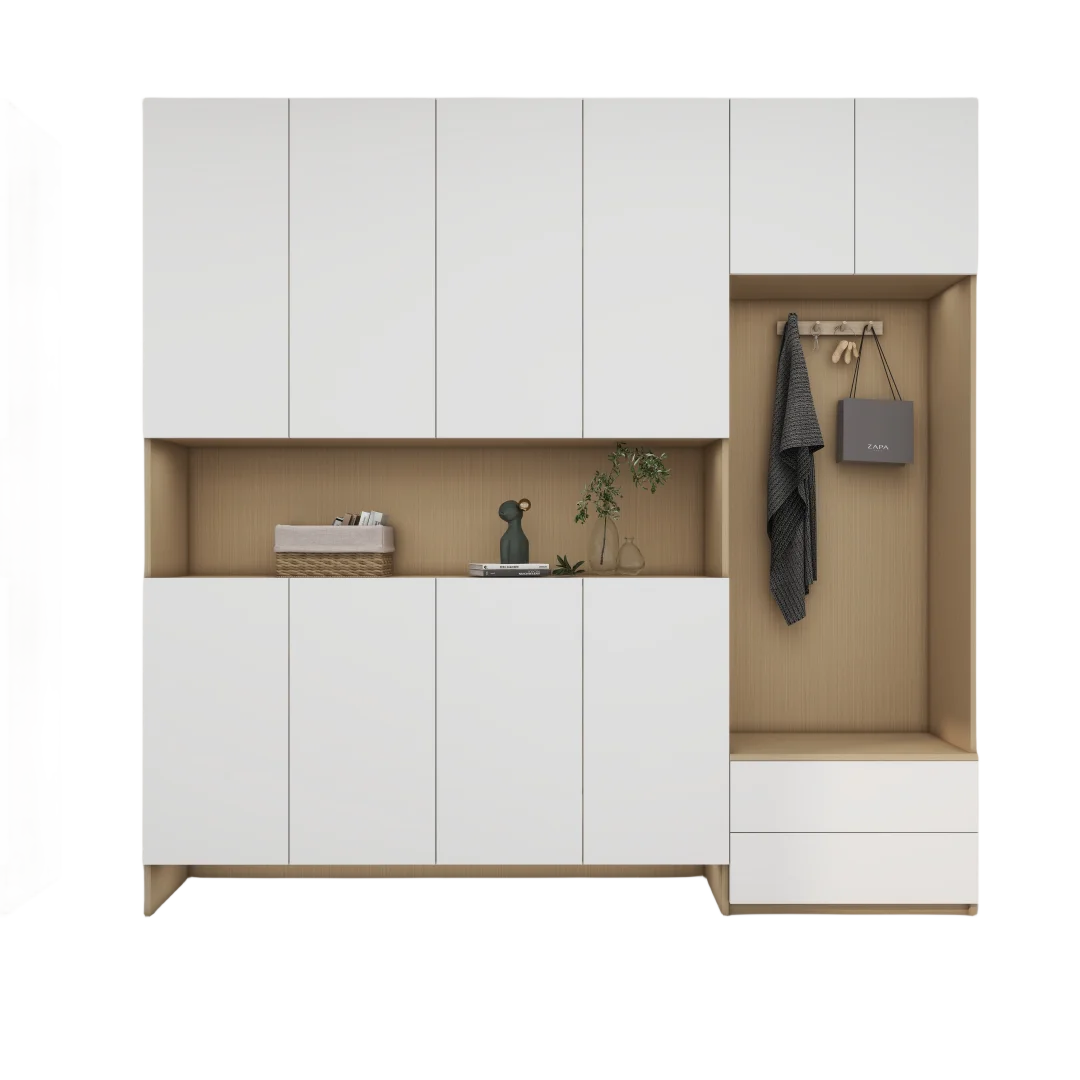 

Whole house custom factory home shoe cabinet one door to the top solid wood custom wearing wardrobe hanging wardrobe partition c