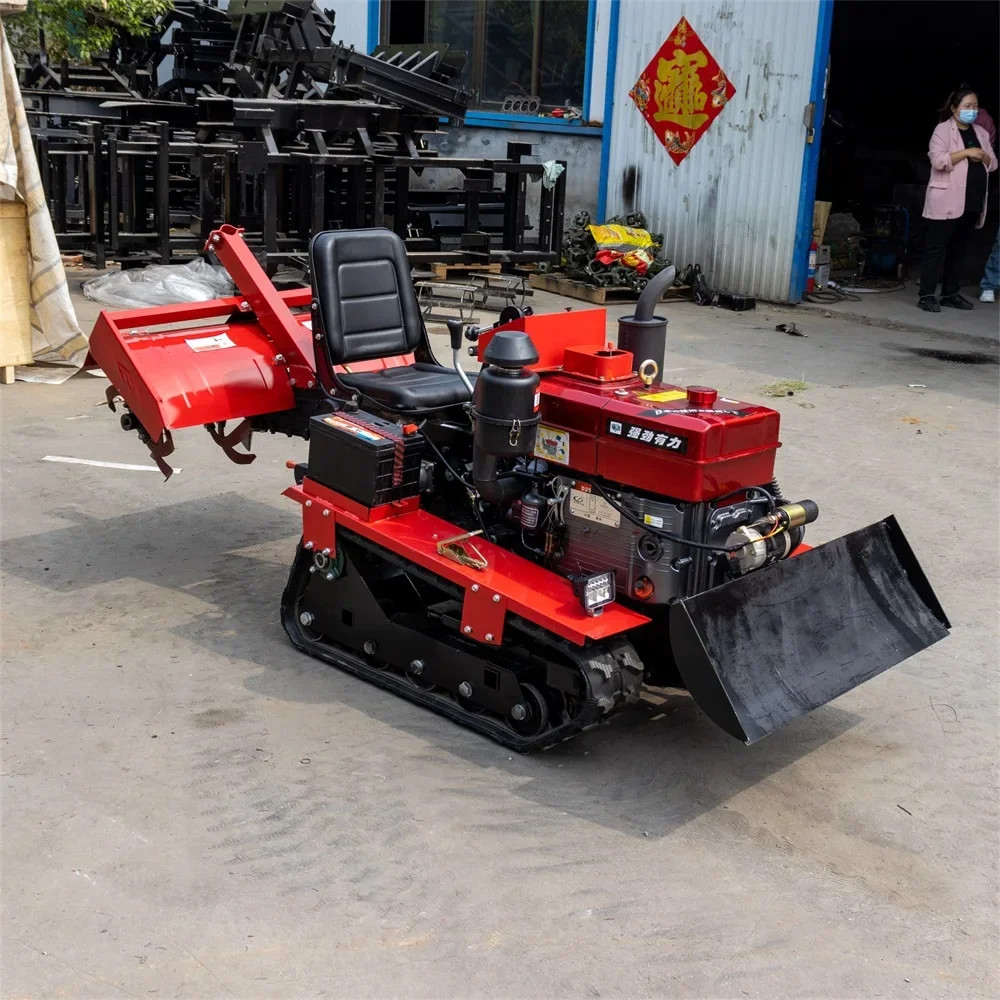 Factory Agriculture Light Rotary Tiller Field Farm Rotary Tiller Self Propelled Excavate Rotary Tiller Crawler