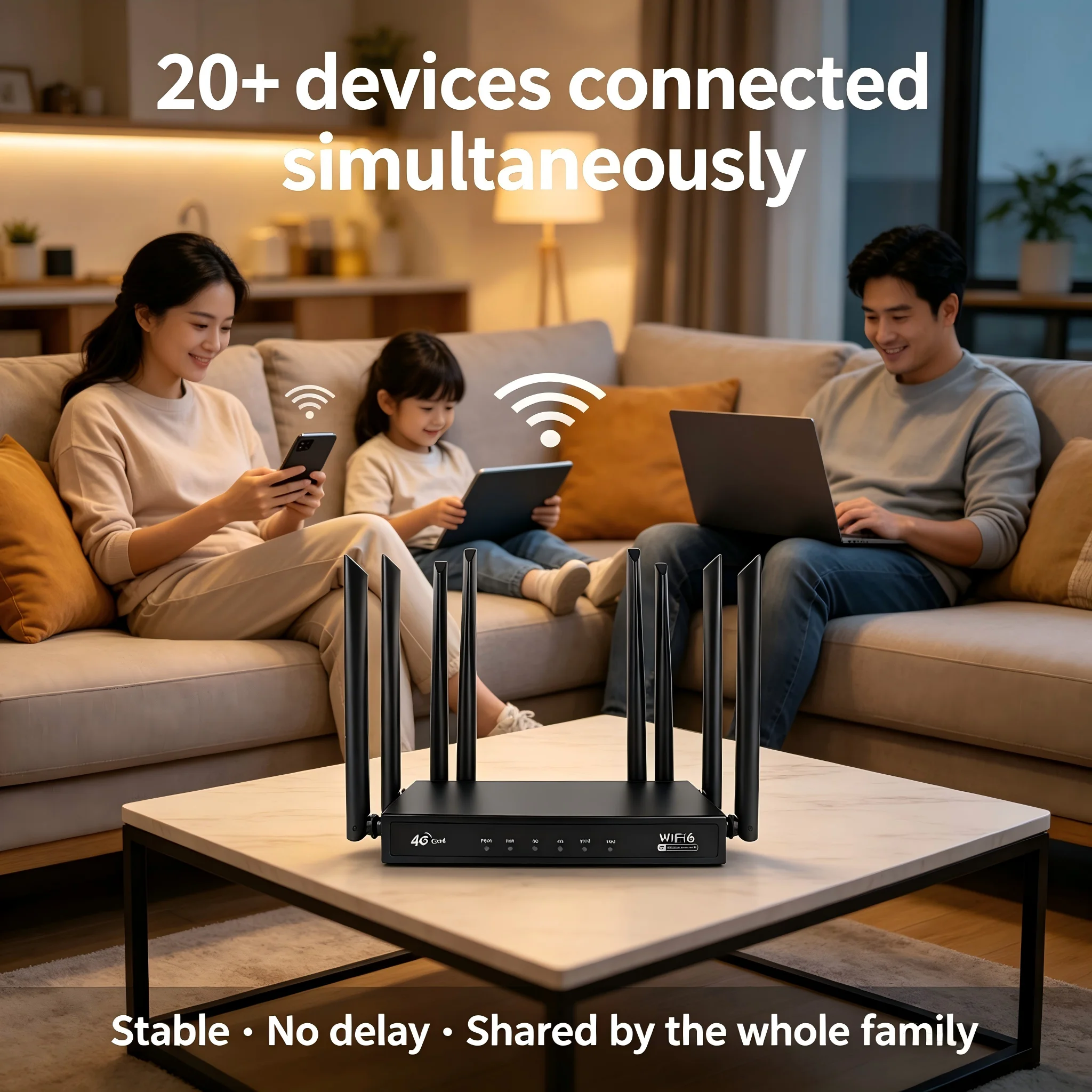 Quality Wholesale Wifi6 4G Router Lte 4G Router With Sim Card 300Mbps USB Port 8 Externa Antennas Wifi Router Modem 4G