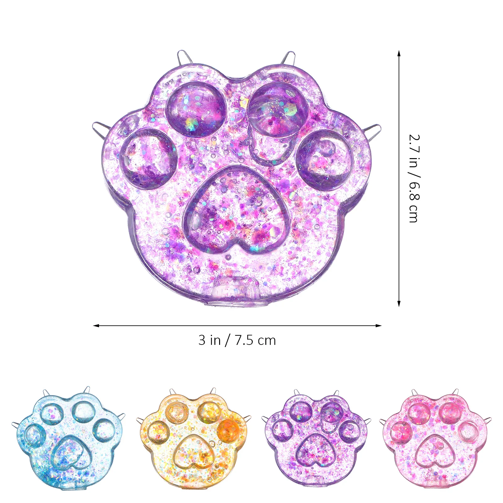 4 個のリアルなスクイーズ、明るい色、ストレス解消のためのソフトスクイーズ、かわいい感覚フィジェット、楽しい落ち着くおもちゃ