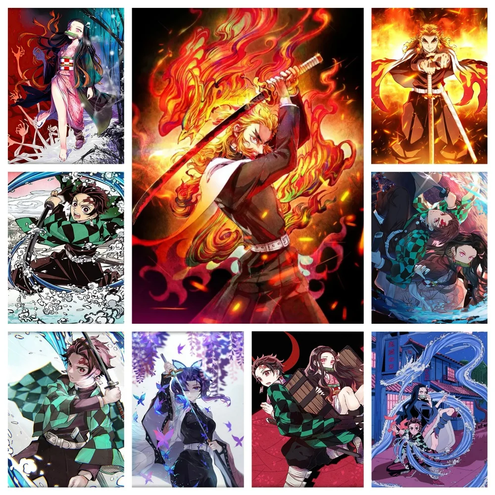 

5D DIY алмазные художественные наборы для рисования Demon Slayer аниме вышивка крестиком новая коллекция мозаика декоративные картины вышивка подарок