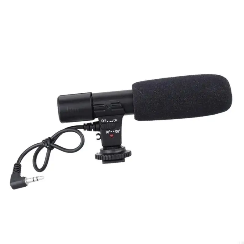 Mic microfono stereo a condensatore portatile da 31 kb con supporto per scarpe calde da 3,5 mm per DSLR