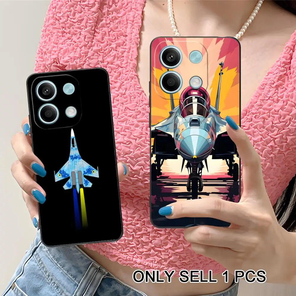 Anime AirForce Plane Phone Case for Xiaomi Redmi Note 15 14 13 12 11 S Pro Plus 4G 5G Soft TPU Shockproof Cover
