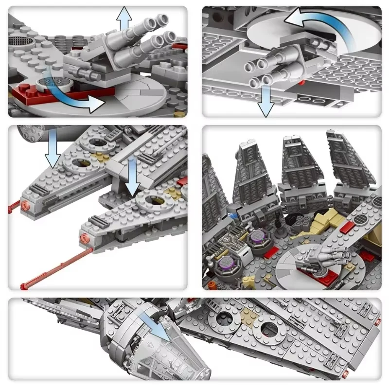 New 1381 Pcs Space Millennium Ship Spacecraft Set High Difficulty DIY Toys Model Building Blocks Bricks Toy Kids And Adults Gift