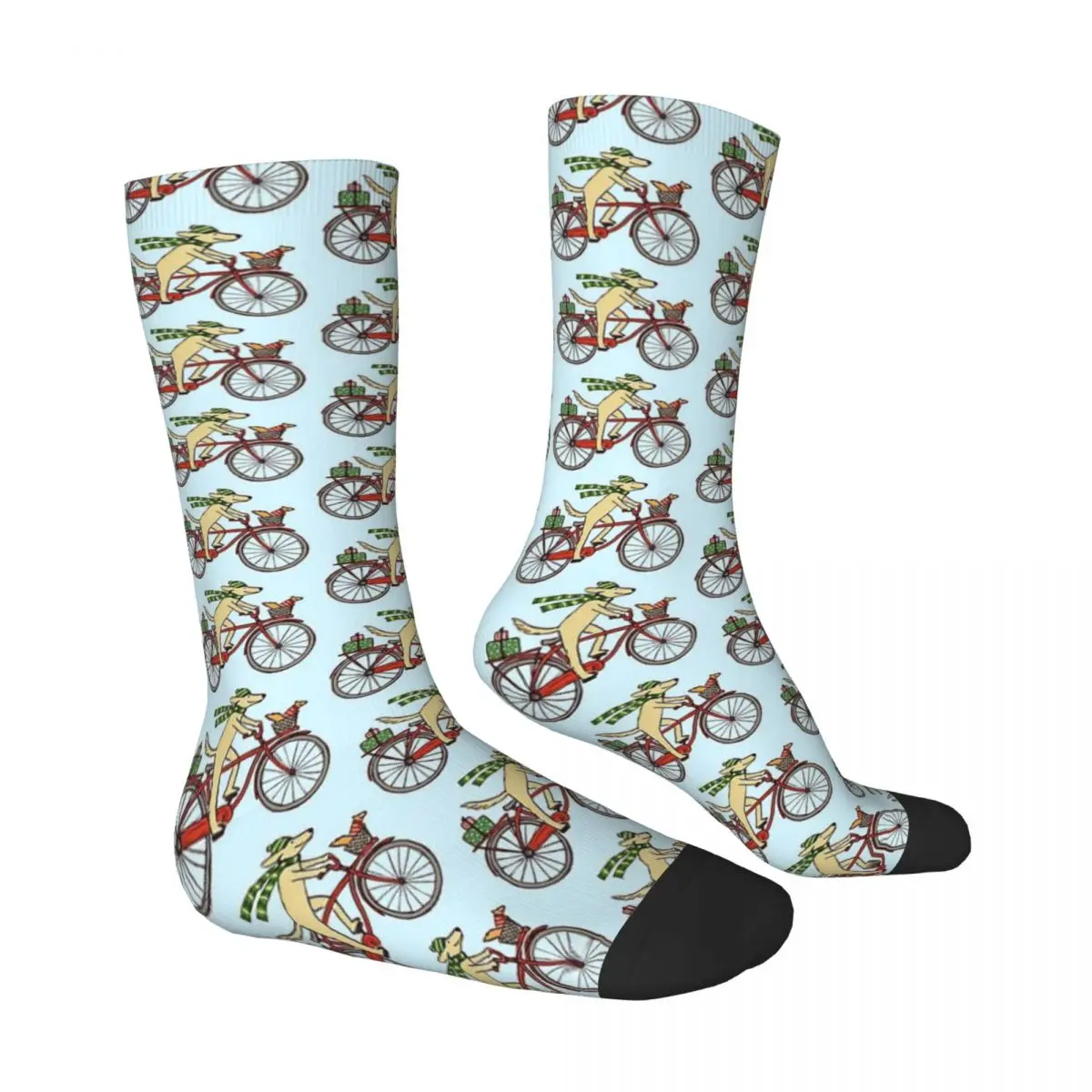 Dog Riding  With Squirrel Winter Holiday cycling Unisex Spring Summer Autumn Winter Socks Cycling Happy Socks street  Crazy Sock