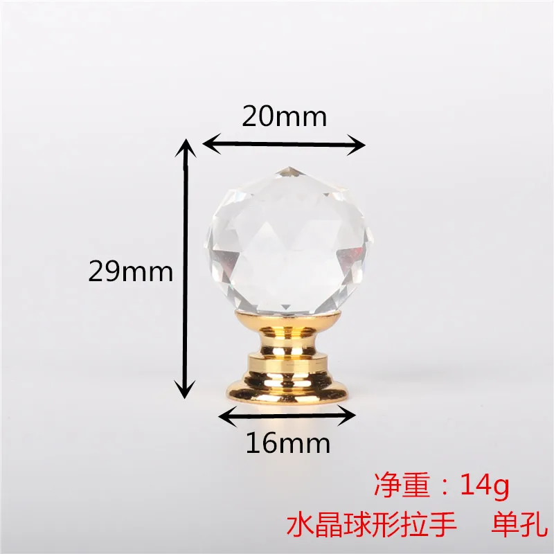 20mm 30mm 40mm 50mm Crystal Ball Design Clear Crystal Glass Knobs Cupboard Drawer Pull Kitchen Cabinet Wardrobe Handles Hardware