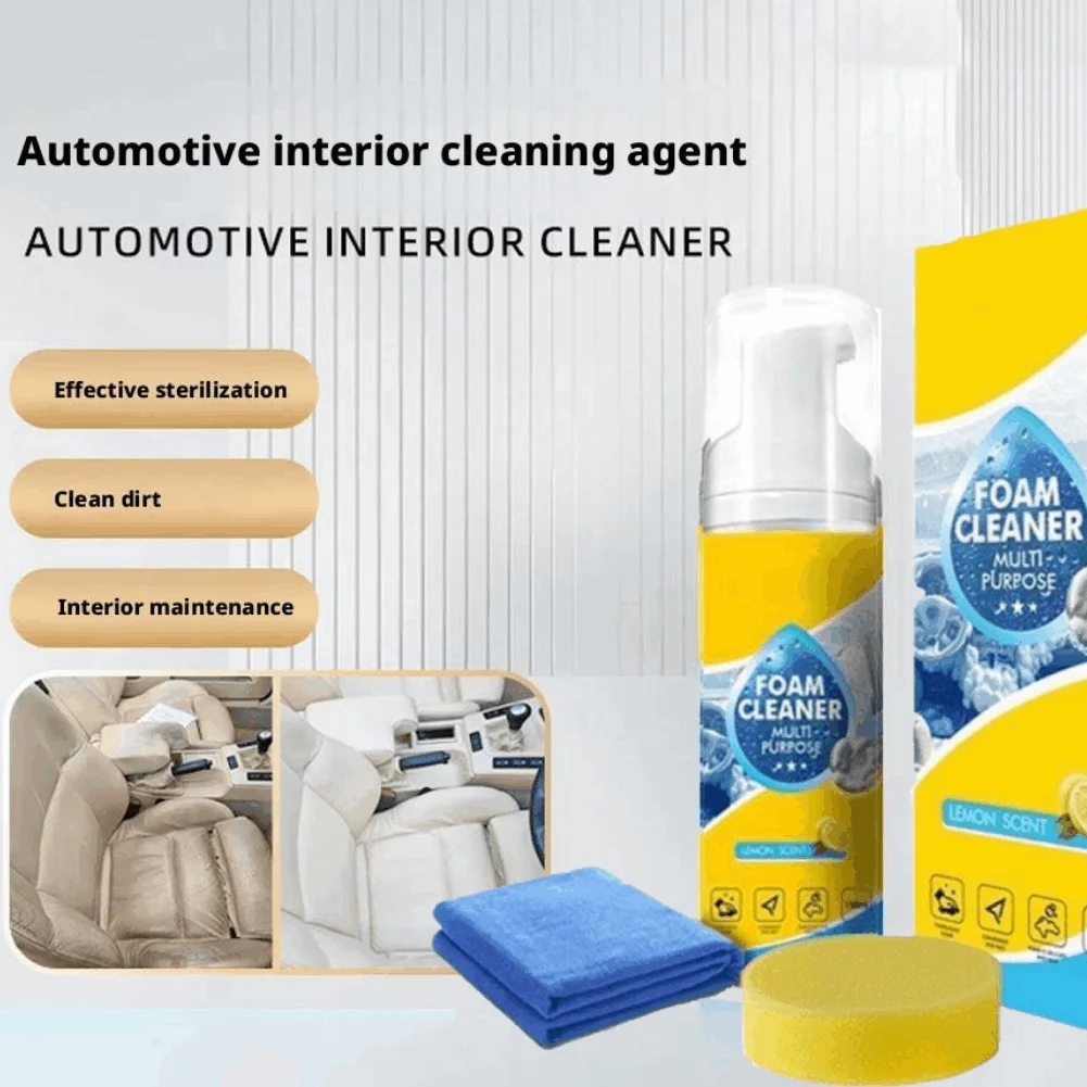 Multipurpose Foam Cleaner for Car Interior Gentle Formula for Leather Fabric Plastic and Other Common Materials Cleaning Tools