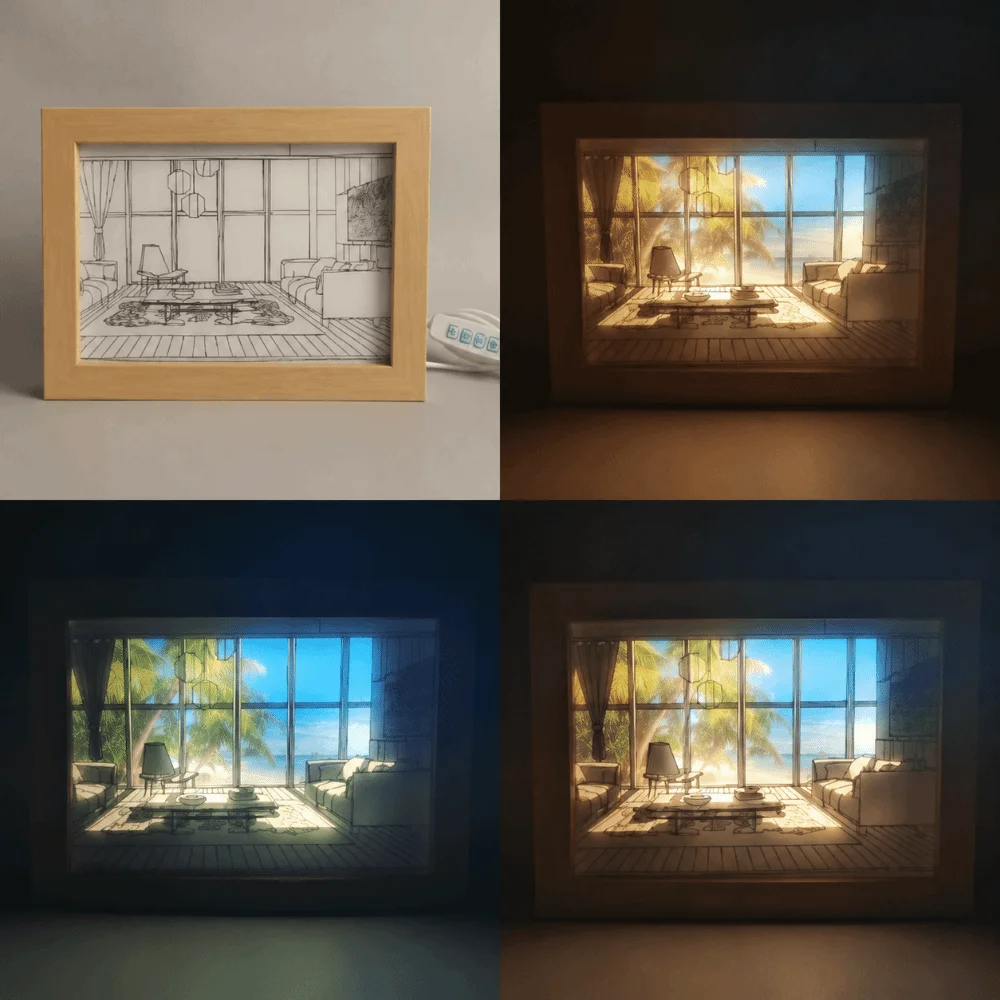 Modern USB Powered LED Light Painting Acrylic 5V Night Light Drawing 3 Lighting Modes 2W Wall Light Painting Kitchen