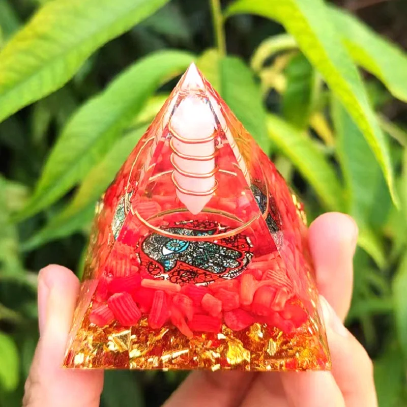 Natural Stone Energy Generator Orgone Pyramid Crystals Peridot Healing Reiki Chakra Reiki Chakra Meditation Ornaments Crafts