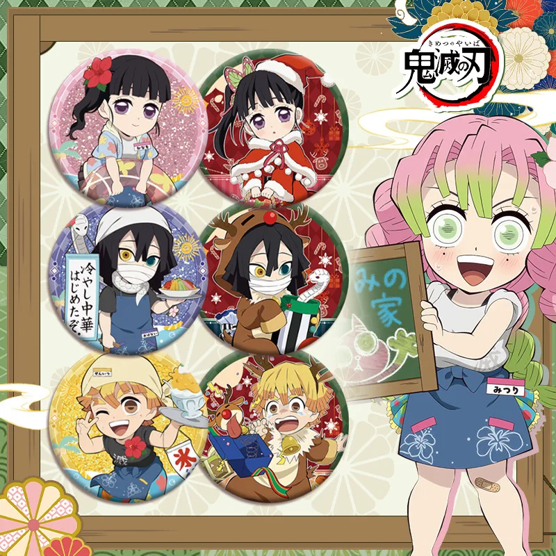 شيطان القاتل الاكريليك شارة 58 مللي متر مزدوجة الوجهين أنيمي شخصية دبوس تصميم جديد تأثيري اكسسوارات اليابانية مانغا البضائع #2