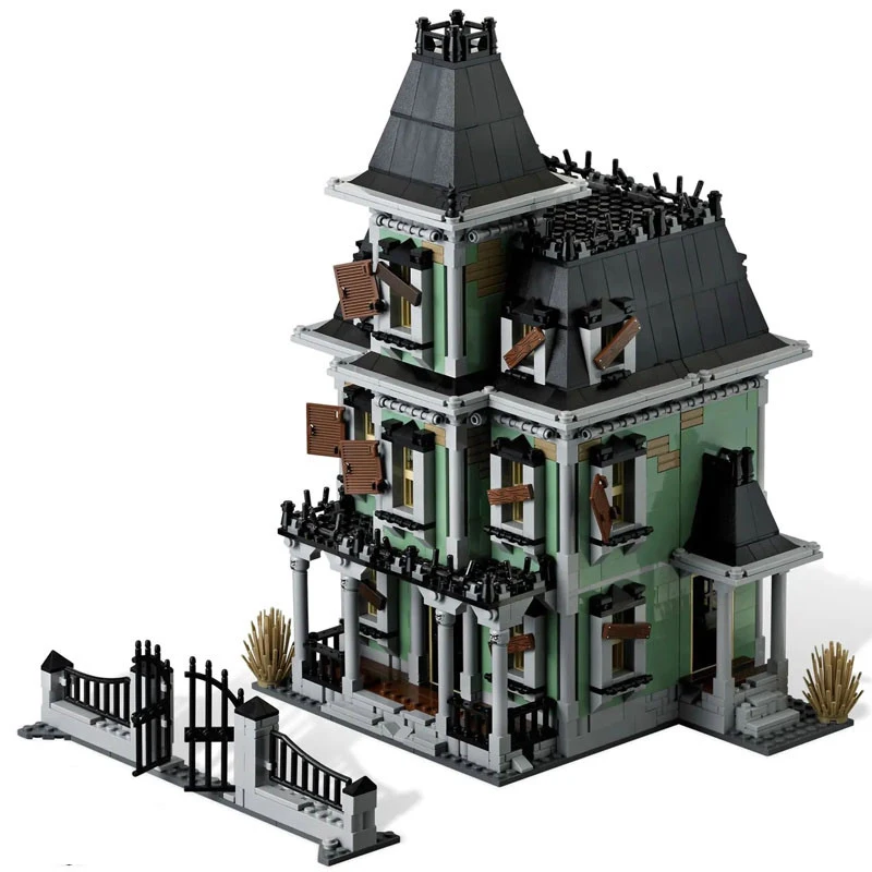 Con Light Monster Fighter MOC Display Haunted House Compatibile 10228 16007 Building Blocks Mattoni Compleanno Giocattolo Di Natale Regalo