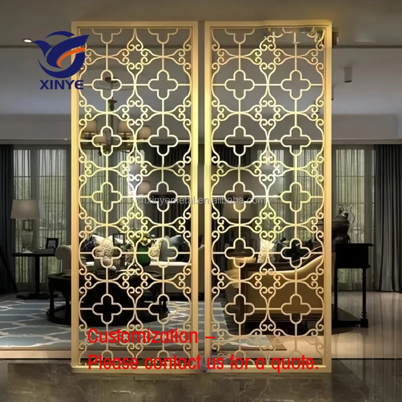 custom.OEM Designs Metal Carved Painting Veneer Partition Aluminum Engraved Perforated Screen Divider Plates Floor to Ceilin
