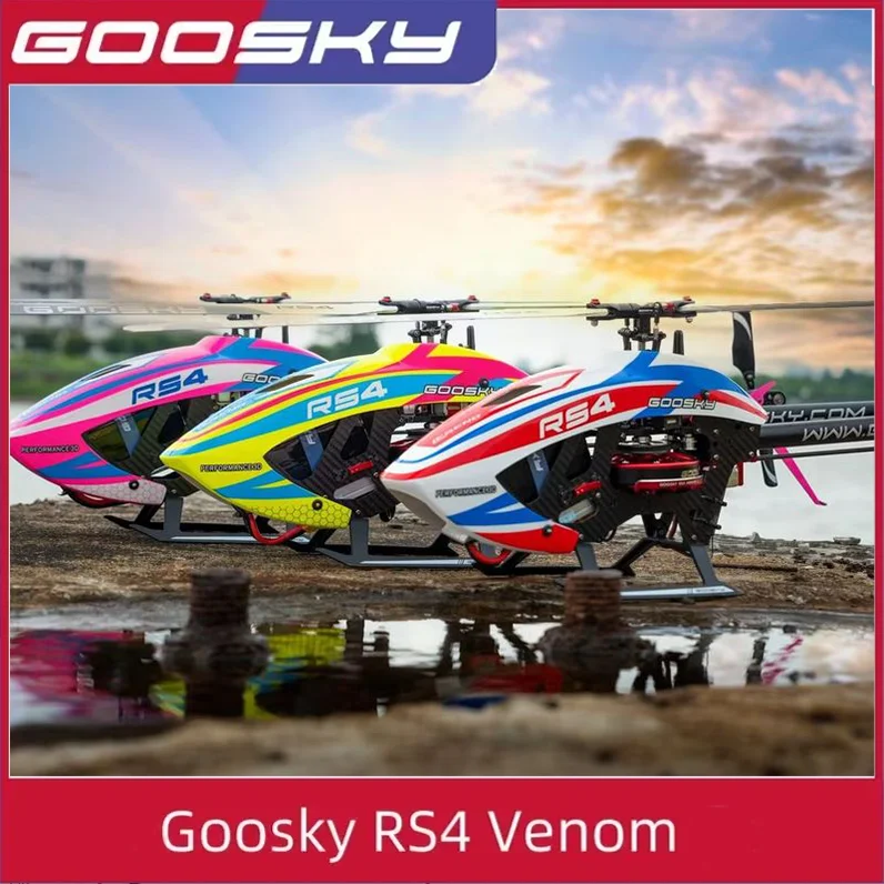 

In Stock GooSky RS4 VENOM Legend 6CH 3D Direct Drive Brushless Motor 380 Class Flybarless RC Helicopter Kit Version