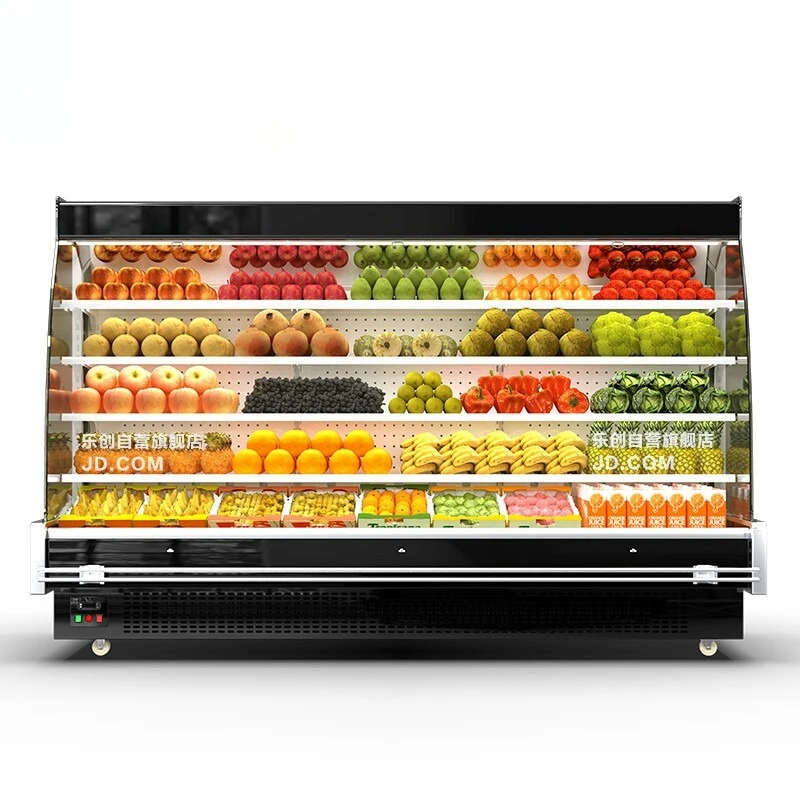 

A la carte cabinet, supermarket fruit air curtain Malatang refrigerated fresh-keeping refrigerated vertical vegetable