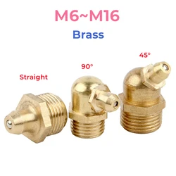 황동 수나사 그리스 제크 니플 오일 마우스, 버터 건 피팅, 범용 조인트 그리스 건 노즐, M6, M8, M10, M12, M14, M16