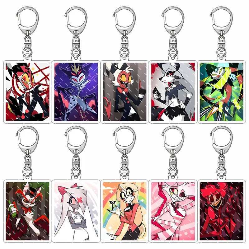 

Anime Acrylic Keychain -Vaggie Alastor Cute Y2K Cartoon Pendant, Suitable for Bags and Keys, Perfect Gift for Fans Car Key Bag