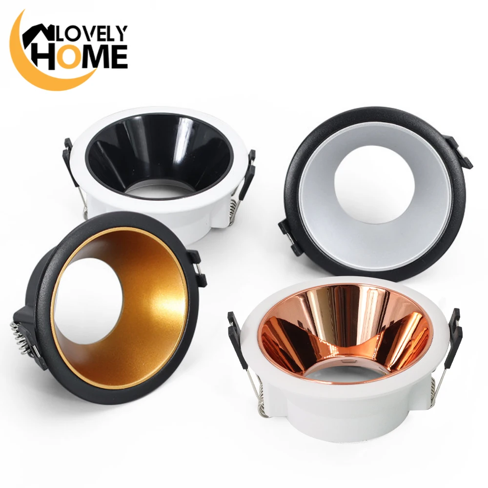 Round Recessed Ceiling Mount Downlight Frame Bracket LED MR16/GU10 Lamp Socket Holder Base Rimless Spot Lighting Fitting Fixture