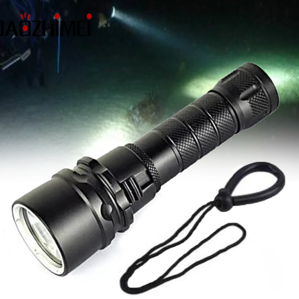 Super bright L2 Diving Flashlight IP68 highest waterproof rating Professional diving light Powered Flash Light by 18650 battery