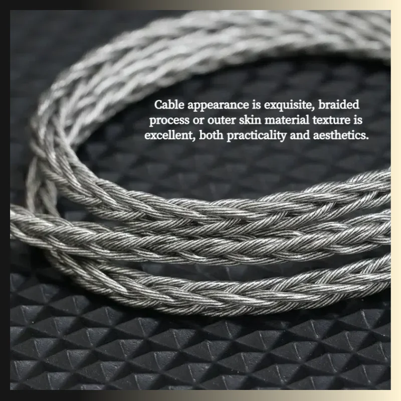XINHS  XH78 Gray  8-Core Graphene + OCC Silver-Plated In-Ear IEM Cable 2.5 /3.5 / 4.4MM / 0.78 2PIN/IE900/MMCX/ KZ QDC