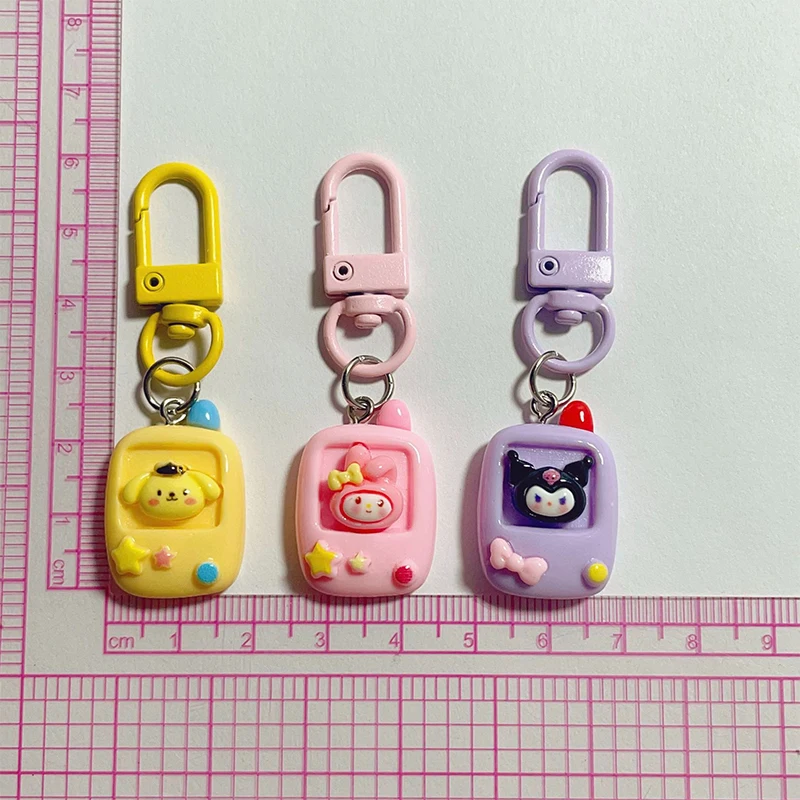 Porte-clés pendentif de voiture de dessin animé mignon pour femmes et filles, breloque de téléphone Kawaii, accessoires de décoration de sac à dos de mode, cadeaux